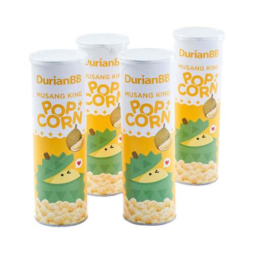 DurianBB Popcorn - musang king durian popcorn in paper cans