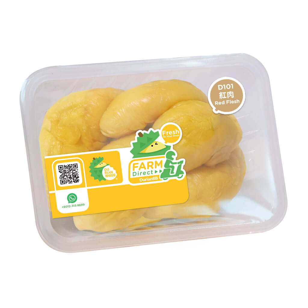 A pack of D101 Red Flesh Durian with 500g of pulp
