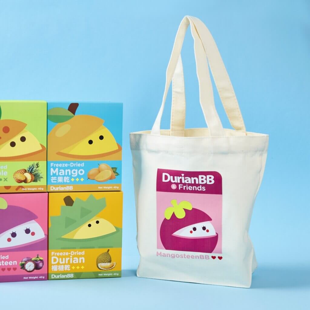 Merchandise DurianBB & Friends Tote Mini - Mangosteen with Freeze Dried